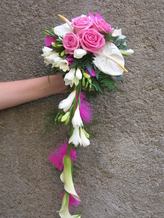 Bouquet plumes roses